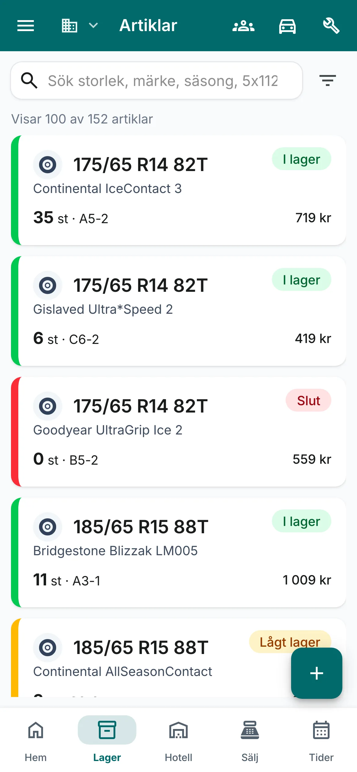Lagret i mobilen