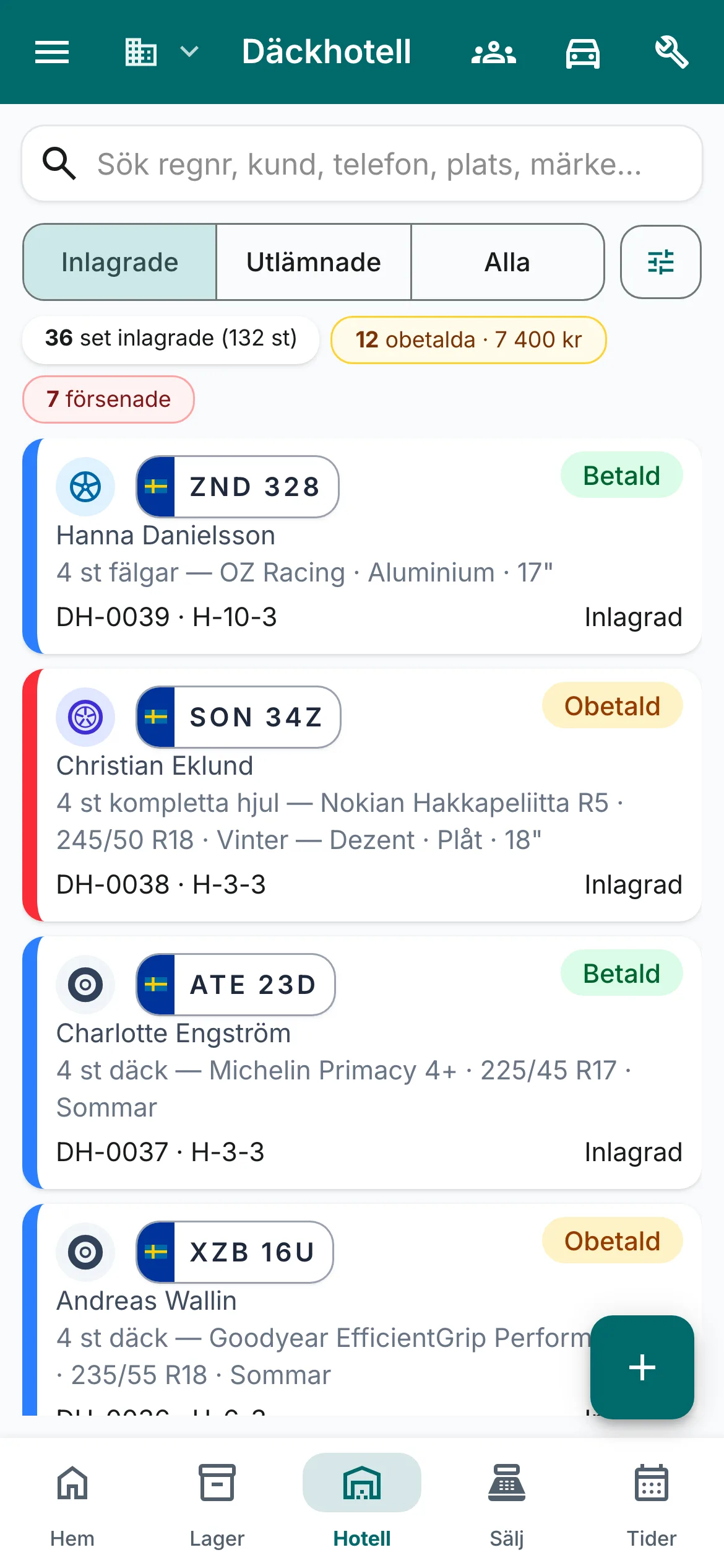 Däckhotellet i mobilen