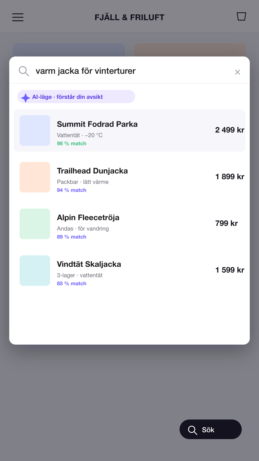 Felstavad sökning som ger rätt träffar